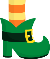 Illustration of a leprechaun hat with a green body and yellow, orange striped top