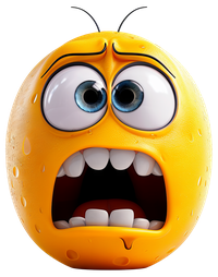 A yellow emoji with a terrified expression