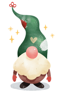 Gnome with green hat and red nose