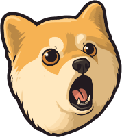 Cartoon Shiba Inu with open mouth