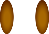 Two golden eggs on a black background