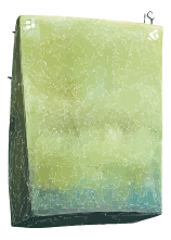 A watercolor-style image of a green and blue gradient