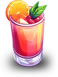 Glass of cranberry orange cocktail with garnishes