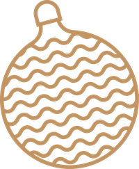 Golden Christmas ornament with wavy pattern
