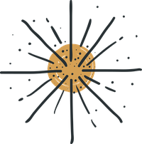 A simple graphic of the sun