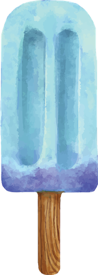 A blue popsicle with a wooden stick