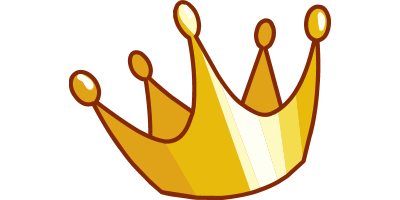 Golden crown icon on black background
