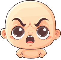 Angry baby cartoon character