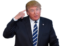 Donald Trump pointing a gun to his head
