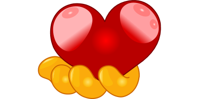 A red heart on top of gold coins