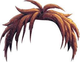 Brown hair wig on a black background