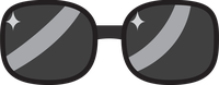Illustration of stylish sunglasses with dark lenses and a modern design
