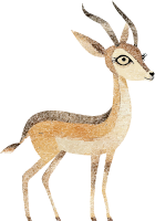 Pixel art deer with brown and tan fur