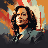 Abstract portrait of Kamala Harris