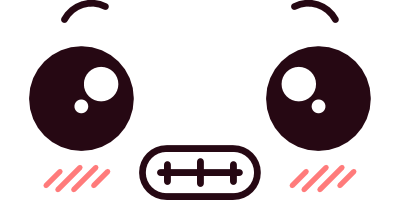 A cartoon zombie face with large eyes and a toothy mouth.