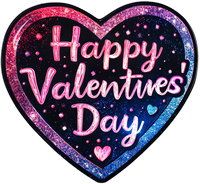 Happy Valentines Day illustration with a glittery heart