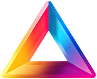 A 3D triangle with a gradient color scheme