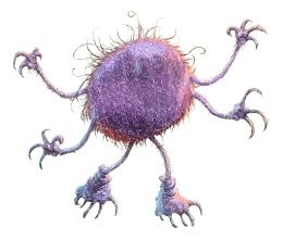 Illustration of a cancer cell with multiple appendages