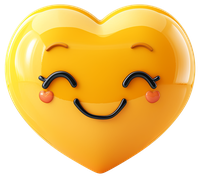 Yellow heart emoji with smiling face