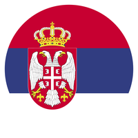 Serbian flag icon with a double-headed eagle emblem