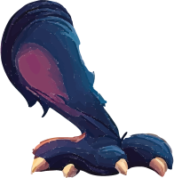 A cartoon-style illustration of a claw with sharp nails