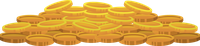 A pile of gold coins