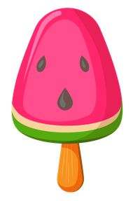 Cartoon watermelon lollipop with a smiling face