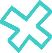 Turquoise logo on black background