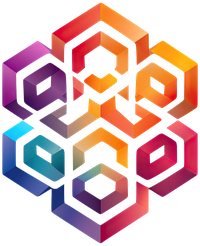 3D cubes in gradient colors forming a modern logo