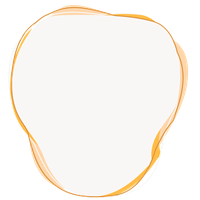 An irregular white shape with a golden border