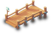 Pixel art of a wooden dock with a lantern on a black background
