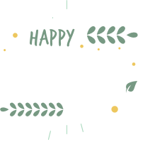 Happy Easter card with daisies and leaves