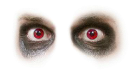 Two eyes with red irises
