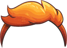 Cartoon flame hairpiece on a black background