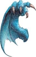 Illustration of a blue dragon claw