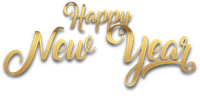Happy New Year golden text on black background