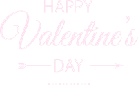 Happy Valentine's Day graphic with arrow design
