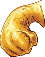 Golden croissant on a black background