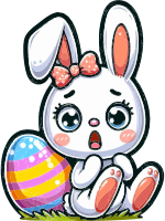 Cartoon bunny with Easter egg