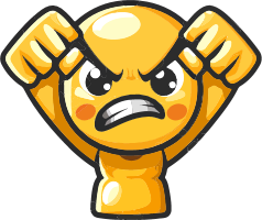 Angry cartoon lemon flexing