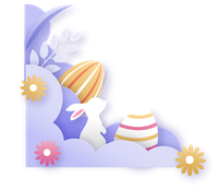 Easter theme frame with bunny and eggs
