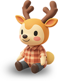 Cartoon deer in plaid shirt
