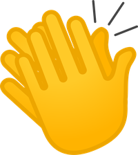 Yellow hand gesture emoji with motion lines on a black background