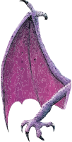 Pixelated purple dragon wing