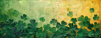 Clover plants in front of a yellow and green gradient background
