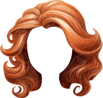 Digital artwork of wavy red hair