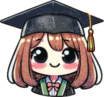 Cartoon character in graduation attire