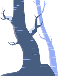 Stylized blue tree on black background