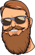 Cartoon bearded man with sunglasses