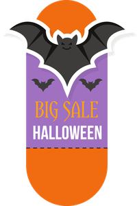 Halloween sale banner with bats